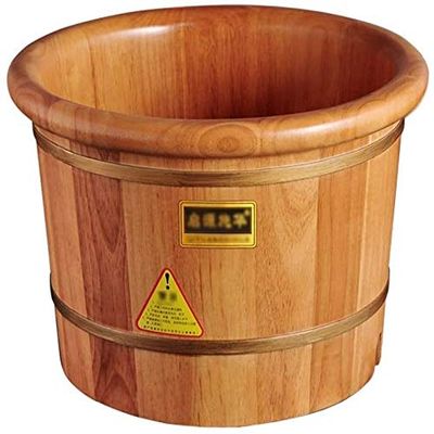 BABYCE Foot Bath Soak Oak Footbath, Foot Bath Barrel for Household, Foot Massage Bucket, Wooden Foot Washing Bucket, Foot Soaking Barrel, Foot Relaxing, Pain Fatigue Relief