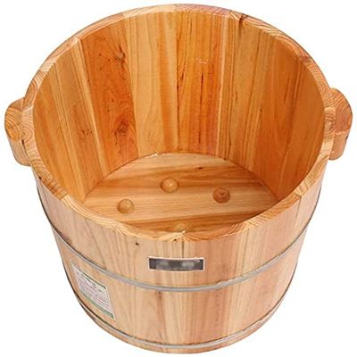 BABYCE Foot Bath Soak Wooden Footbath Tub, Sauna Foot Bath Barrel, Foot Washing Bucket, Household Foot Soaking Basin, Pain Fatigue Relief Foot Washing Barrel (Color : 1)