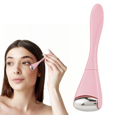 UPIQNG Eye Roller Face Roller Mini Ice Roller Facial Massage Roller Eye Cream Applicator Handheld Metal Eye Roller Skin Care Tool for Relief Facial Puffiness