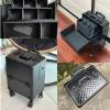 HJXGQJM Train Case Rolling Cosmetic Organizer with Rolling WheelsAluminium Make Up Case, Beauty Makeup Train Case Travel Trolley Cosmetic Bag Rolling Organizer Vanity Box, Black view 4