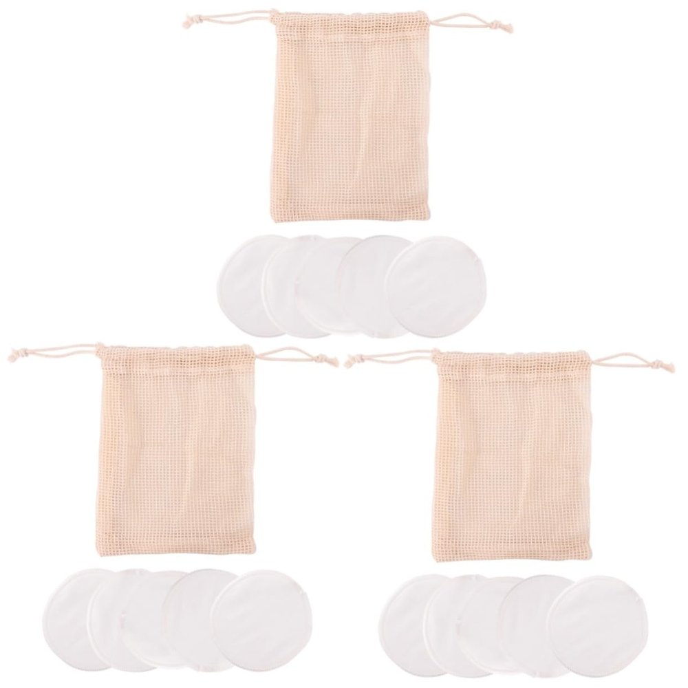 balacoo 18pcs Gentle Makeup Remover Pads Bamboo Fiber Reusable Set Easy Wash Compact Storage Bag