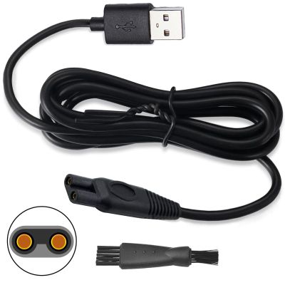 Shaver Charger Cord for KEMEI KM-1910 Electric Shaver Replacement Power Cord Beard Trimmer Electric Razor 5V USB Cable With Cleaning Brush
