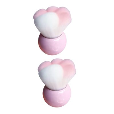 balacoo 2pcs Makeup Brush for Women Powder Blush Brush Cat Paw Design Cosmetics Handle Reusable for Daily Professional Use