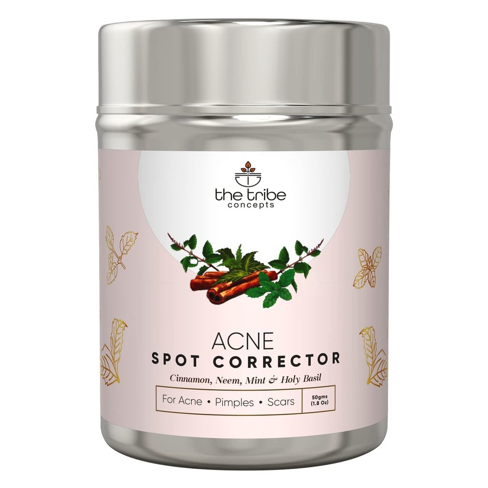 ATS Acne Spot Corrector Powder with Cinnamon, Neem, Mint & Basil for Acne, Pimples & Scars - 50 g (Tin Packing)
