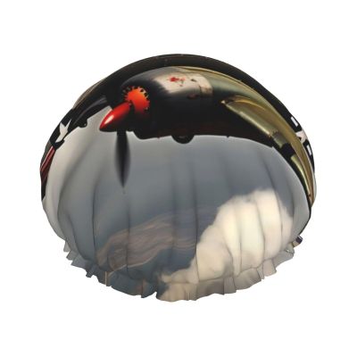 World War 2 Aircraft Airplane 2-Standard-Scale-2_00x Shower Cap For Water Shower Non Wetting,Double Layer Reusable Shower Cap,Hair Shower Caps For Long Hair