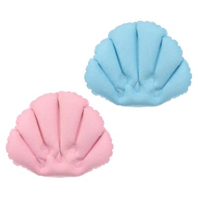 M METERXITY 3 Pack Inflatable Bath Pillow - Ultralight Inflatable Compressible Pillow with Suction Cups, Neck Support, Apply to Bathtub (Pink, Blue, White)
