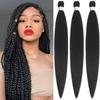 Lbsiwi Pre Stretched Braiding Hair #1B EZ Braiding Hair Ombre Braids 26 Inch 3 Packs Hot Water Setting Professional Synthetic Fiber Yaki Texture Itch Free Crochet Twist Hair Extensions view 1