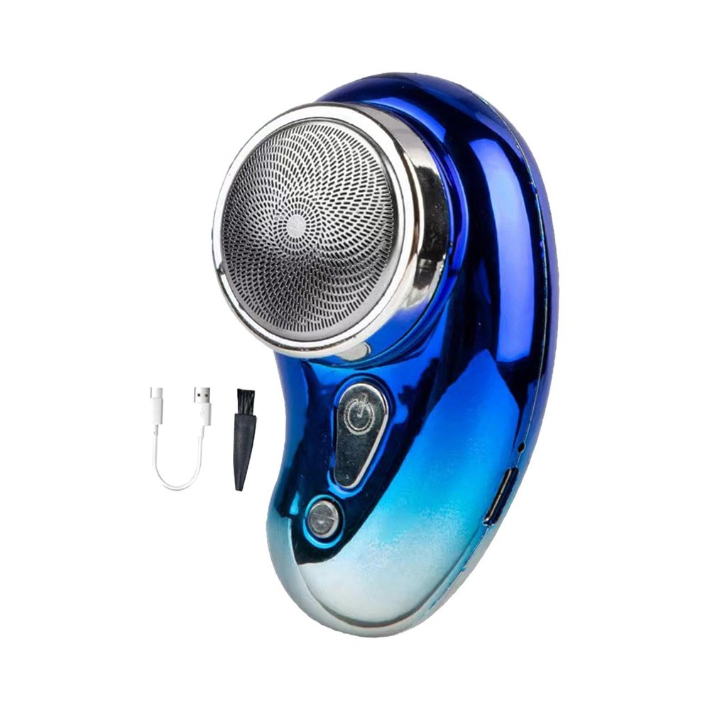 Luwecf Electric Mini Beard Trimmer Easy to Use Pocket Size Compact Beard Portable Electric for Travel Camping, blue