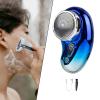 Luwecf Electric Mini Beard Trimmer Easy to Use Pocket Size Compact Beard Portable Electric for Travel Camping, blue view 4