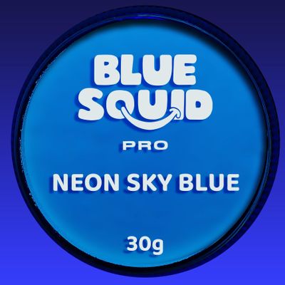 Blue Squid Face Paint Water Based Single Cake Professional Face Paint & Body Paint - Water Activated, Kids Adults Face Painting for Costume, Halloween Makeup, Cosplay - Neon Sky Blue Face Paint 30g