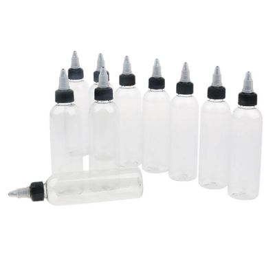 10 Empty Bottle with Twist Top Cap Tip 120ml