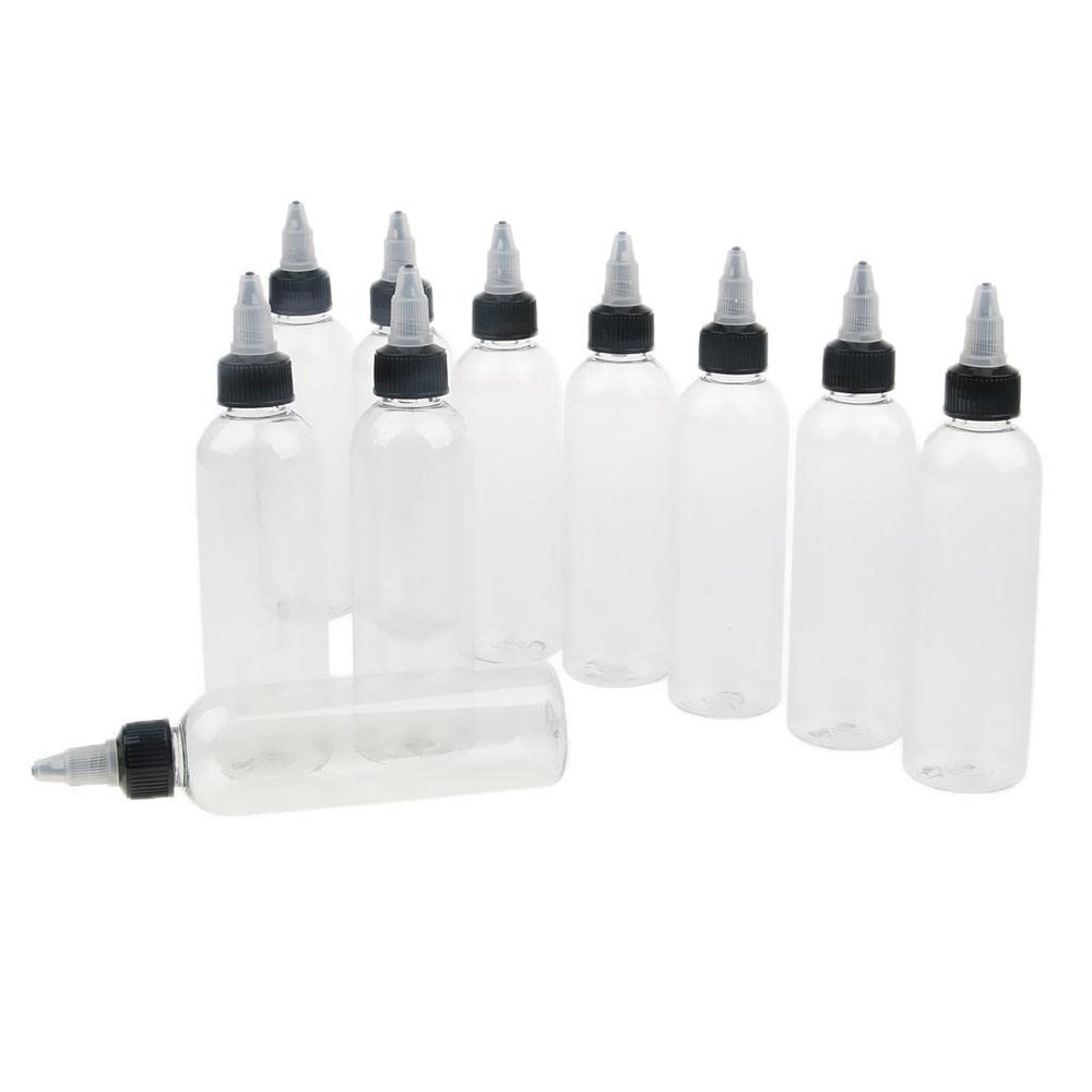 10 Empty Bottle with Twist Top Cap Tip 120ml