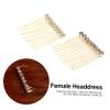 balacoo 2pcs Alloy Hair Combs for Women Rhinestone Pearl Hair Clips Decorations Bangs Comb Female Headdress view 4