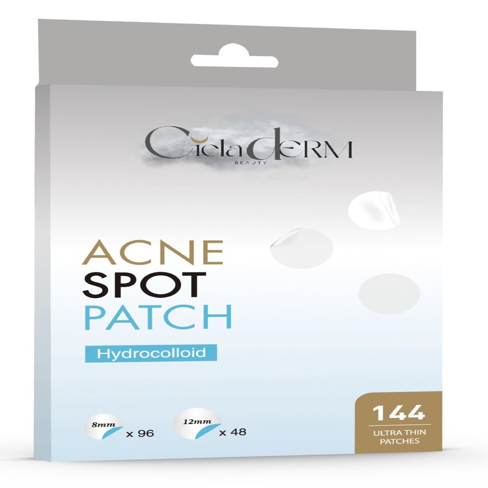 Acne Spot Patch by CielaDerm | Hydrocolloid Acne Pimple Patch for Covering Zits and Blemishes, Spot Stickers for Face and Skin, Vegan-friendly and Not Tested on Animals | 2 Sizes (144 Count)