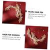 balacoo Elegant Pearl Hair Comb with Metal Leaf Design for Brides Lightweight Wedding Hair Accessory for Women Beautiful Decorative Floral Hairpin for Special Occasions view 4