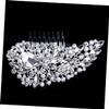 balacoo Luxury Rhinestone Bridal Hair Comb Elegant Alloy Headdress for Weddings Dances Special Occasions Stunning Hair Accessories for Brides Silver view 2