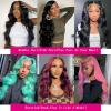 OiMiGO 13x6#1B Lace Front Wigs Human Hair Pre Plucked 180 Density HD Transparent Body Wave Lace Frontal Wigs Human Hair for Women,Curly 10A Glueless Wigs Human Hair with Natural Hairline(30Inch) view 4