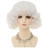 Dai Cloud Short White Bob Wig with Bangs for Women Synthetic Curly Natural Heat Resistant Fiber Hair Wig for Cosplay Daily Use view 2