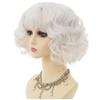 Dai Cloud Short White Bob Wig with Bangs for Women Synthetic Curly Natural Heat Resistant Fiber Hair Wig for Cosplay Daily Use view 4