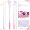 Disposable Mascara Wands Tube Set 10Pcs Shiny Diamond Lash Brush Eyelash Spoolies With Tube Mascara Wands Makeup Tool for Eyelash Extensions(Pink) view 3