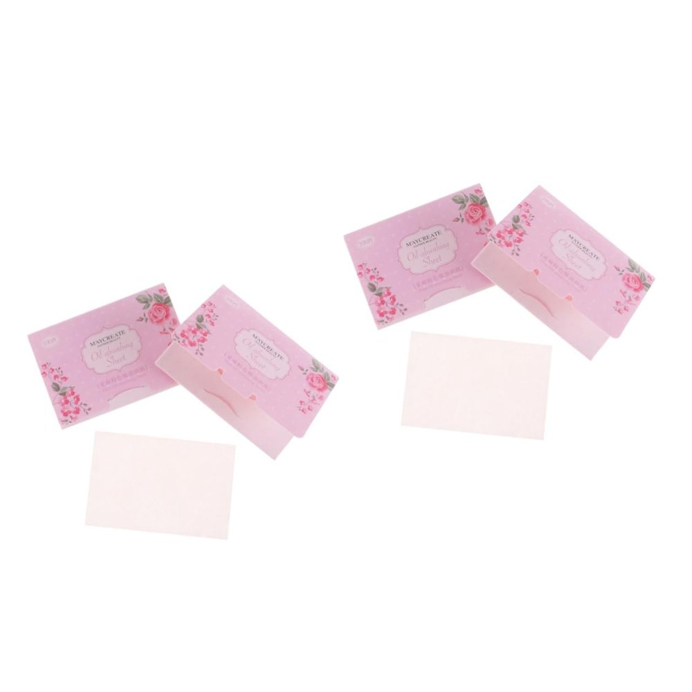 POPETPOP 200pcs Natural Fiber Oil Absorbing Facial Pads Face Skincare Wipes Pink Tissue Paper