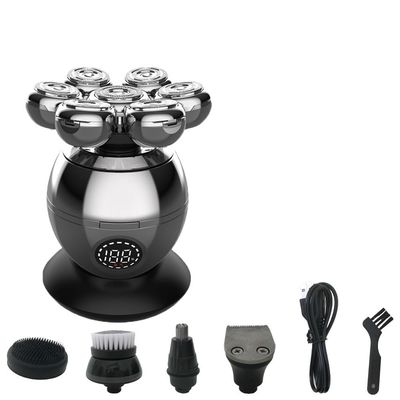 EKHOU Head Shavers for Bald Men, 5 in 1 Bald Head Razor 7 Blades Ear Nose Hair Beard Sideburn Trimmer Waterproof Portable Shaver Rechargeable Razor for Man Skull Shaver