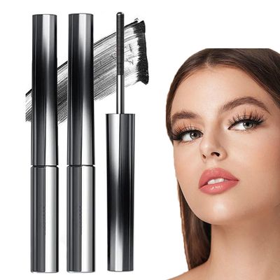Curling IronMascara, Iron Wand Mascara, 3D Curling Eyelash Iron Mascaras, 3DCurling Eyelash IronMascara, CurlingIronMascara,Korean Mascara Metal Wand (Black*2)