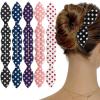 5 Pcs Deft Twist Maker French Donut Polka Dot Flexible Hair Styling Accessories - Rabbit Ear Bun Twister for Women Girls view 1