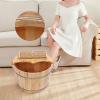 feet soaking tub Foot Soaking Tub, Wood Foot Bath Basin Massage Barrel Feet Relax Spa Bucket Kit, Pedicure Bowl Plus Cover Plate and Massage for Relaxing Foot, Portable Household Foot Soaking Bath Bas view 2