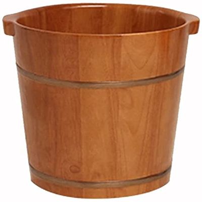 BABYCE Foot Bath Soak Oak Foot Tub Foot Bath Barrel Wood Footbath Solid Wood Pedicure Basin Tub Foot Massage (Color : 1, Size : 38cm*38cm)