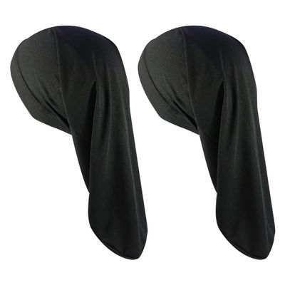 2 Pcs Unisex Dreadlock Cap Long Hair Dreads Head Wrap Sleeping Cap Jumbo Braid Sleep Caps Bonnet for Men Women Black