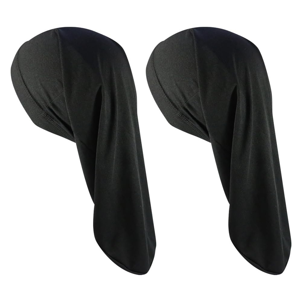 2 Pcs Unisex Dreadlock Cap Long Hair Dreads Head Wrap Sleeping Cap Jumbo Braid Sleep Caps Bonnet for Men Women Black