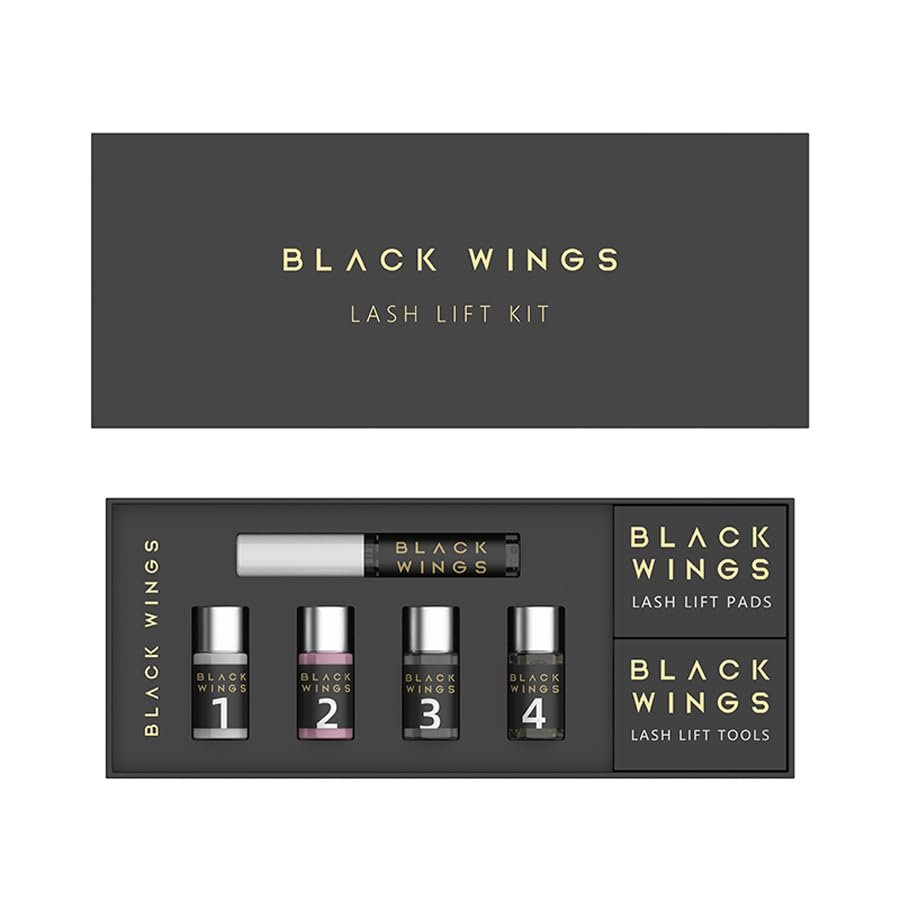 BLACKWINGS Lash Lift Kit Eyelash Curl Cysteine Fast Perm Extension Lamination Setting Lotion Cream Eyelash Serum Gel Glue Rods Pads Tools Salon Eyeliner