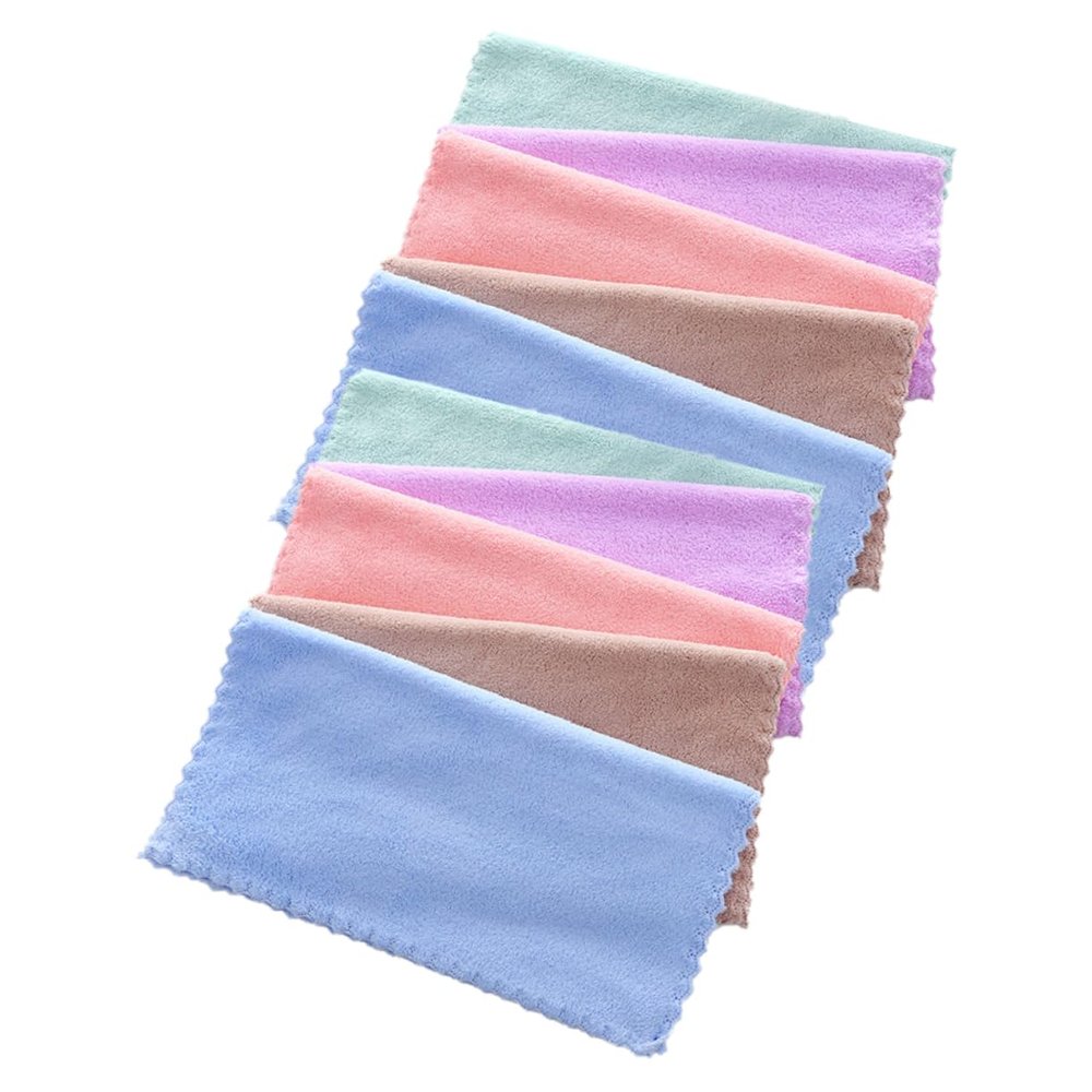 Didiseaon 10pcs Microfiber Face Towel Coral Fleece Makeup Remover Cloths for Women Soft Washcloths Random Colors for Home Travel Use