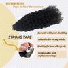 Natural Black Water Wave Tape in Human Hair Extension Black Women,100% Brazilian Virgin Hair Skin Weft Loose Wave Tape on Double Sided Hair Extensions for Short Hair view 2