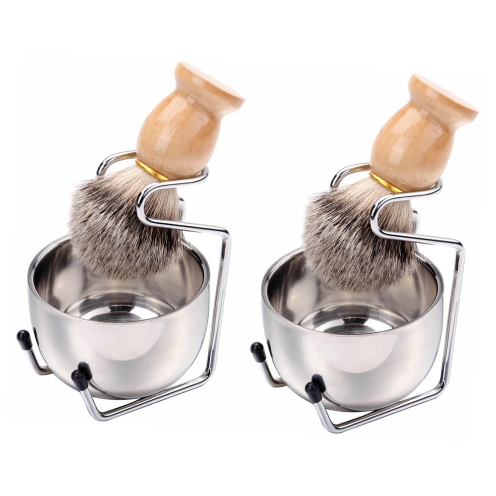 Didiseaon 2sets Men's Shaving Kit Beard Care Accessories Beard Cleaning Tool Shave Kit for Men Male Grooming