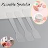 Wopanxye 50pcs Cosmetic Spatula for Face Mask Cream Stick Plastic Frosted Tip Spoon Disposable Makeup Tool for Easy Mixing, Sampling, Waxing DIY Facial Mask Stick, 3.2'' x 0.6'', Clear, Pink, Purple view 3