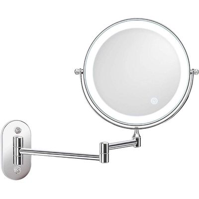 8'' Bathroom Mirrors Wall Mounted Makeup Mirror Upgrade Auto Off Led Shaving Mirror 1X/10X Magnifying Double Sided 360&Deg; Swivel Extendable Powered By 4 X Aaa Batteries Black Makeup And ( Col ( Colo