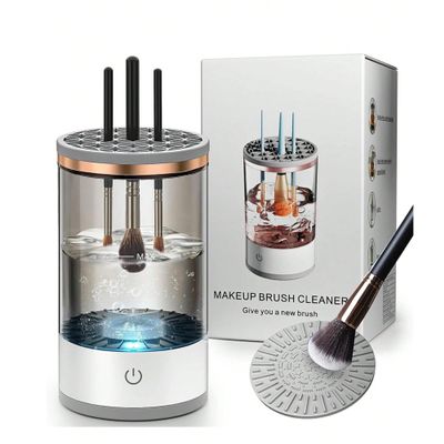 Electric Makeup Brush Cleaner,3-in-1 Automatic Makeup Brush Cleaning and Drying Stand - Keep Your Brushes Fresh and Ready to Use!