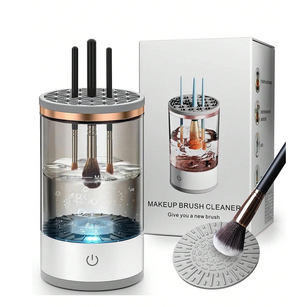 Electric Makeup Brush Cleaner,3-in-1 Automatic Makeup Brush Cleaning and Drying Stand - Keep Your Brushes Fresh and Ready to Use!