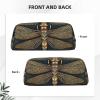 Dwrepo Dragonfly Pencil Bag Portable Leather Pencil Case Travel Makeup Bag Large Capacity Toiletry Bag for Women view 3
