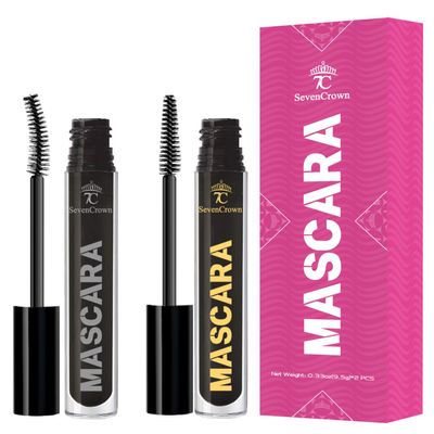 7C SEVENCROWN Mascara Black Waterproof Set |Curl & Volume Vegan & Cruelty-Free False Lash Effect | Holiday Gift for Beauty Lovers