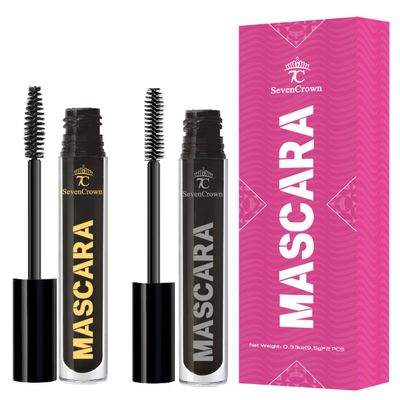 7C SEVENCROWN Mascara Black Waterproof Set Volume and Length | Vegan & Cruelty Free | Holiday Gift for Beauty Lovers