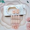 24Pcs Fake Nails Short Almond Press on Nails CEWEWP White French Tip Nails for Women Real Nude Glue on Nails Short Acrylic Nails Press on Natural Gel Oval Stick on Nails Strong False Nails Set view 3