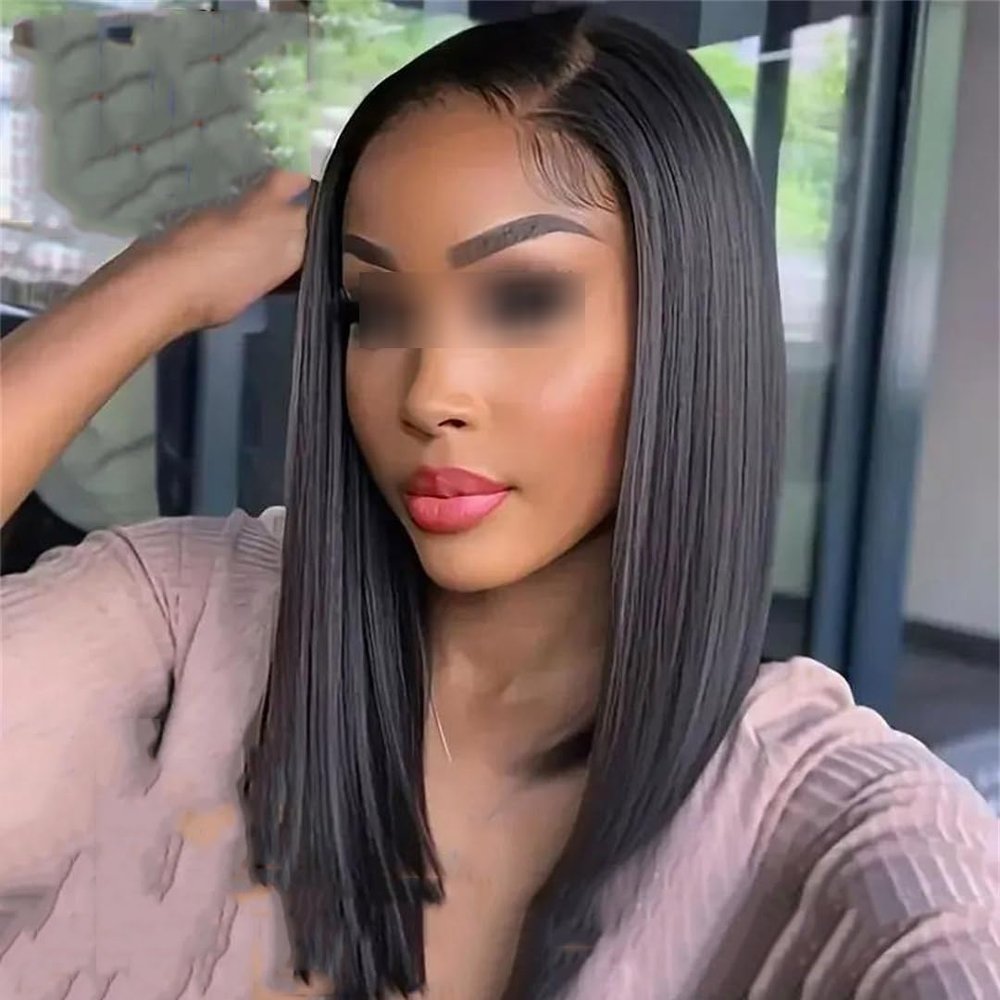 Glueless Bob Hair Wig Human Hair Ready To Wear Straight Bob Wigs Transprent Lace Closure Wig For Women Human Hair 4x4 gluless wig 8 Inches Bob Wig#150%