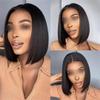 Glueless Bob Hair Wig Human Hair Ready To Wear Straight Bob Wigs Transprent Lace Closure Wig For Women Human Hair 4x4 gluless wig 8 Inches Bob Wig#150% view 4