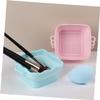 MERRYHAPY Brush Cleaning Bowl Makeup Brush Cleaner Pad Silicone Mat for Gentle Makeup Brush Cleaning Compact view 3