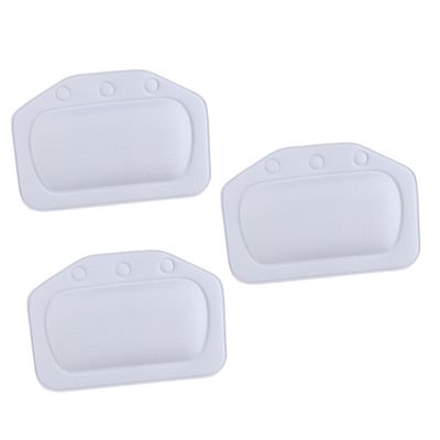Angoily 3pcs Light Blue Bath Pillow with Suction Cups Spa Headrest for Tub Waterproof and Washable Pillow Bathtub Cushion