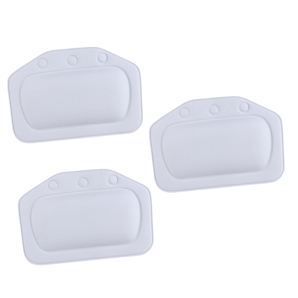 Angoily 3pcs Light Blue Bath Pillow with Suction Cups Spa Headrest for Tub Waterproof and Washable Pillow Bathtub Cushion