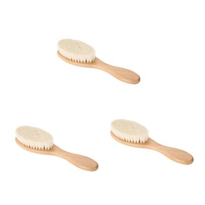 Didiseaon 3pcs Dense Wool Beard Brush Curved Handle for Grooming and Shower Use for Men and Boys and Girls Comfortable Wool Material for Beard Cleaning and Care